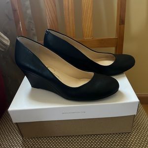 Jessica Simpson Black Leather Wedges